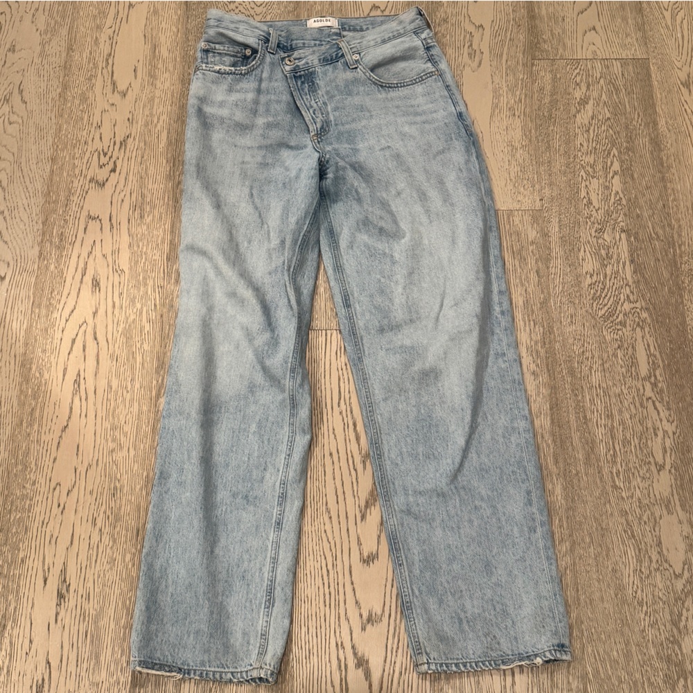 Agolde Light Wash Crossover Baggy Jeans